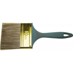 Кисть ЗУБР "КП-14" плоская, смешанная щетина, пластмассовая рукоятка, 100мм 4-01014-100