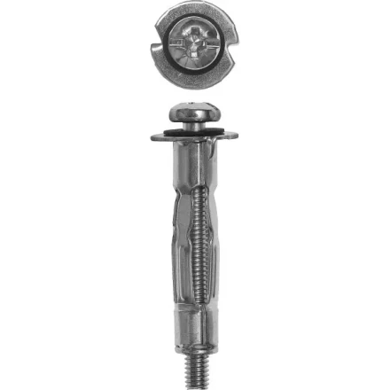 Анкер ЗУБР для пустотелых конструкций оцинкованный, с винтом PH2&amp;SL, М4х21х5мм, ТФ2, 300шт 4-302472-04-020 купить в Надыме