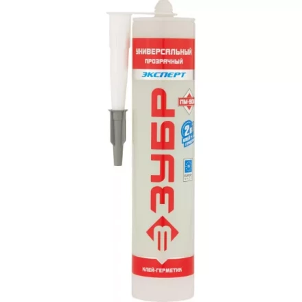 Клей монтажный ЗУБР "ЭКСПЕРТ" ПМ 900, гибридный экстрасильн, прозрач, универс, водостойк, эластич, (без запаха), 300мл 41330 купить в Надыме