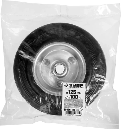 ЗУБР d 125 мм, г/п 100 кг, игольчатый подшипник, резина/металл, колесо, Профессионал (30936-125) купить в Надыме