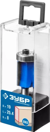 ЗУБР 19 x 25.4 мм, хвостовик 8 мм, фреза кромочная с нижним подшипником, Профессионал (28727-19-25.4) купить в Надыме