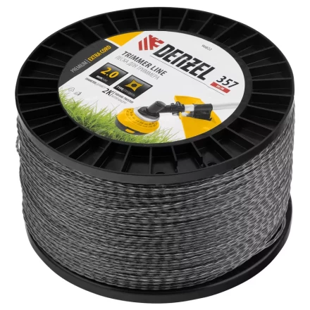 Леска для триммера двухкомпонентная витой квадрат, 2,0мм х 357м, на DIN катушке EXTRA CORD// Denzel 96822 купить в Надыме