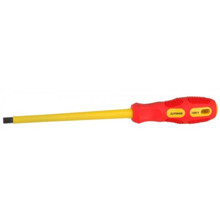 Отвертка STAYER &quot;PROFESSIONAL&quot; &quot;MAX-GRIP&quot; диэлектрическая, двухкомпонентная рукоятка, Cr-V, SL 8,0x175мм 25827-08-175 G купить в Надыме