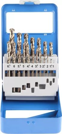 Набор ЗУБР "ЭКСПЕРТ" Свёрла "КОБАЛЬТ" по металлу, быстрорежущая сталь Р6М5К5, в мет. боксе, 1-10мм, 19шт 29626-H19-M купить в Надыме
