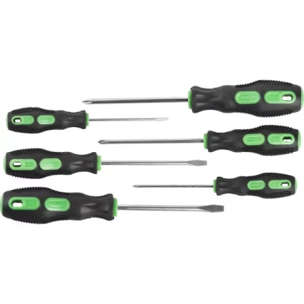 Набор URAGAN: Отвертки с двухкомпонентной рукояткой, SL3x75, 5x100, 6x100. PH0x75, 1x100, 2x100, 6 предм 25188-H6 купить в Надыме