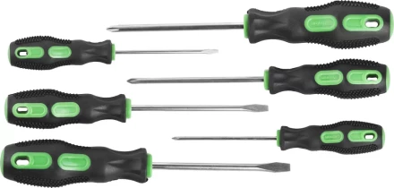 Набор URAGAN: Отвертки с двухкомпонентной рукояткой, SL3x75, 5x100, 6x100. PH0x75, 1x100, 2x100, 6 предм 25188-H6 купить в Надыме