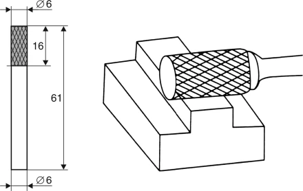 Борфреза Цилиндрическая A 6х6 Энкор 21700 купить в Надыме