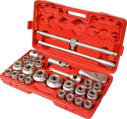 Набор торцевых головок квадратных 3/4–1, головки 21 х 65 мм 26 предметов в пластиковом боксе MATRIX 13539 купить в Надыме