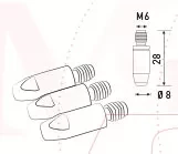 Наконечник к гор п/а M6 d 0,8 мм L28 тело 8 Cu-Cr-Zr Aurora купить в Надыме