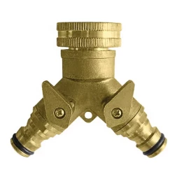 Распределитель латунный 2-х канальный G 1/2" G 3/4"  Кратон 5 01 04 059