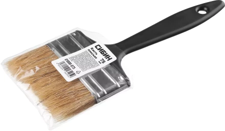 Кисть плоская СИБИН, пластиковая ручка, светлая щетина, 75мм 01008-075 купить в Надыме