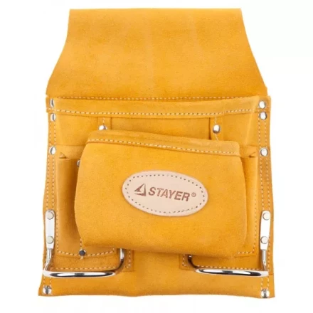 Сумка поясная STAYER PROFESSIONAL для инструментов, кожаная, 8 карманов, 2 скобы 38515 купить в Надыме
