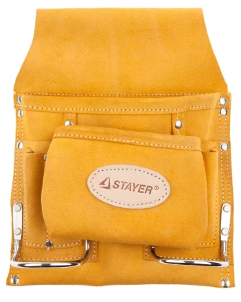 Сумка поясная STAYER PROFESSIONAL для инструментов, кожаная, 8 карманов, 2 скобы 38515 купить в Надыме