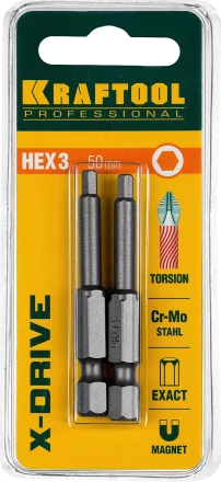 Биты KRAFTOOL X-Drive HEX Оберон 26127-3-50-2 купить в Надыме