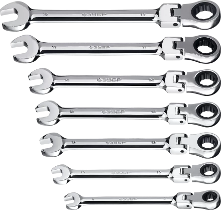 Наборы трещоточных комбинированных ключей шарнирных серия ПРОФЕССИОНАЛ купить в Надыме