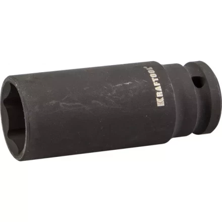 Торцовая головка KRAFTOOL "INDUSTRIE QUALITAT" ударная, удлиненная (1/2"), FLANK, Cr-Mo, фосфатированная, 24 мм 27942-24_z01 купить в Надыме