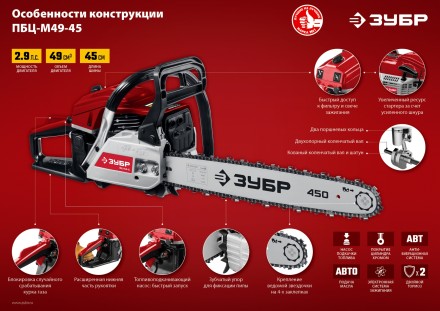 Бензопила ПБЦ-М49-45 серия МАСТЕР купить в Надыме