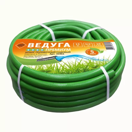 Шланг 3/4 х 15м ВЕДУГА Премиум зелёный 45961 купить в Надыме
