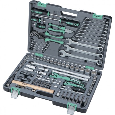Набор инструмента, 1/4&quot;, 1/2&quot;, Cr-V, S2, усиленный кейс, 119 предм. STELS 14112 купить в Надыме