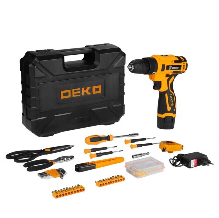 Дрель аккумуляторная DEKO Banger 12V + набор инструмента 93 предмета, 063-4167 купить в Надыме
