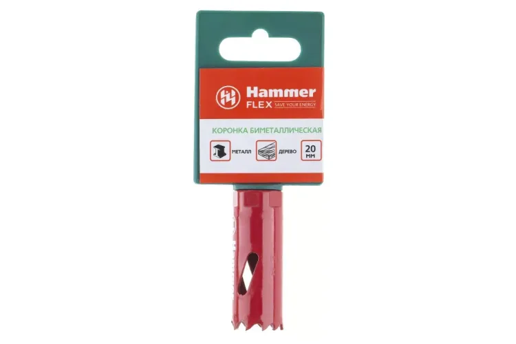 Коронка биметаллическая HAMMER Ф20х38мм 1/2" BiMETALL (224-002) купить в Надыме