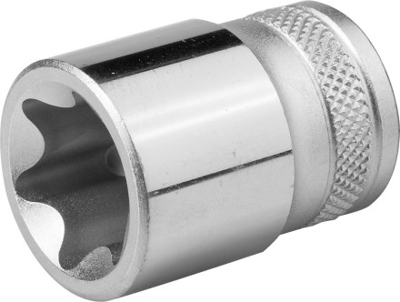 Торцовая головка KRAFTOOL &quot;INDUSTRIE QUALITAT&quot;, Cr-V, внешний TORX, хромосатинированная, 1/2&quot;, Е 24 27810-24_z01 купить в Надыме