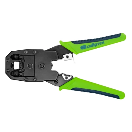 Клещи для обжима телефонных и компьютерных клемм Сибртех 17733 4P, 6P, 8P, функция обрезания проводов купить в Надыме