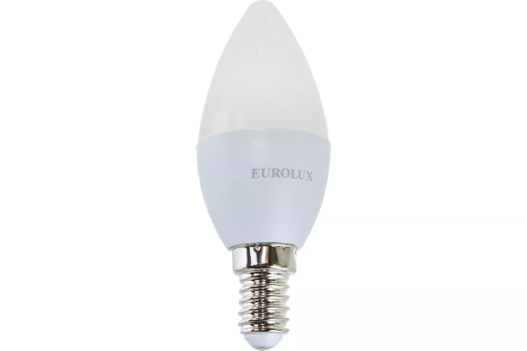 Лампа светодиодная EUROLUX LL-E-C37-6W-230-2,7K-E14 76/2/2 купить в Надыме
