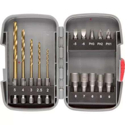 Набор ЗУБР "МАСТЕР": Насадки для шуруповерта и дрели, биты, торцовые головки, биты-сверла, 15 предметов 26055-H15 купить в Надыме