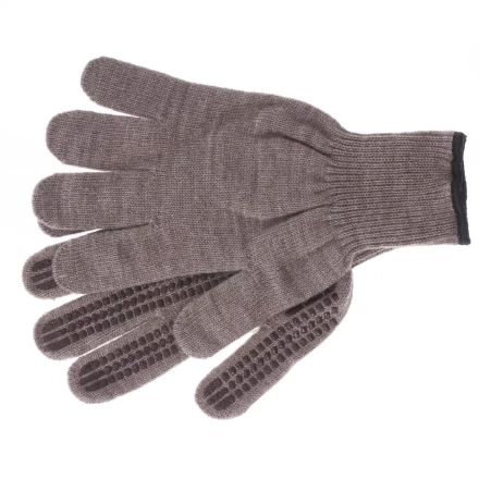 Перчатки трикотажные акрил ПВХгель Протектор коричневый оверлок Сибртех Россия 68663 купить в Надыме