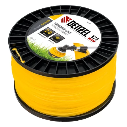 Леска для триммера звезда, 2,0мм х 374м, на DIN катушке FLEX CORD,  Denzel 96285 купить в Надыме