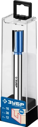 ЗУБР 16 x 30 мм, хвостовик 12 мм, фреза пазовая прямая с нижними подрезателями, Профессионал (28755-16-30) купить в Надыме