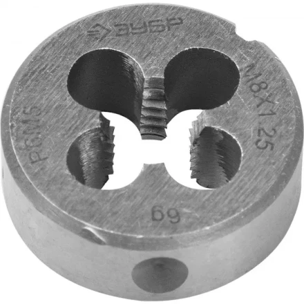 Плашка ЗУБР "ЭКСПЕРТ" круглая машинно-ручная для нарезания метрической резьбы, М8 x 1,25 4-28023-08-1.25 купить в Надыме