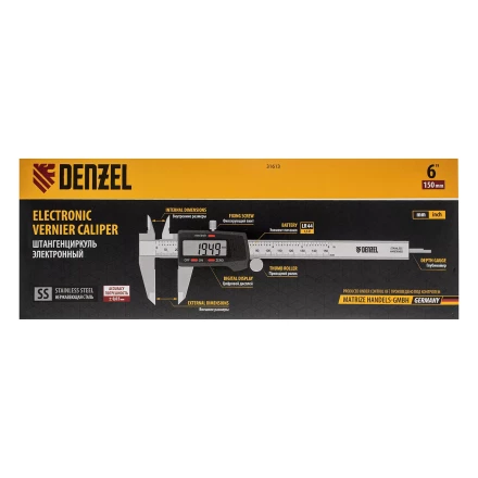 Штангенциркуль Denzel 31613, 150 мм, электронный, с глубиномером купить в Надыме