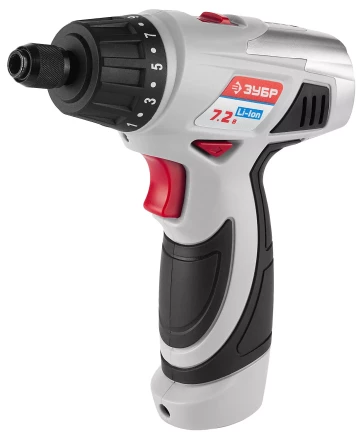 Шуруповерт ЗУБР 2-х скор,Li-Ion,реверс,15+1,зарядка 3-5ч,10мм,0-160 и 0-320об/мин,1,5А/ч,7,2В,набор бит,в блистере ЗДА-7.2-Ли Б купить в Надыме