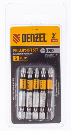 Набор бит, PH2x50, 5 шт. Denzel 7711316 купить в Надыме