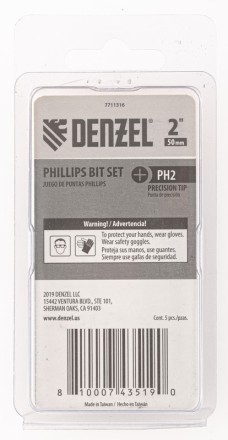 Набор бит, PH2x50, 5 шт. Denzel 7711316 купить в Надыме