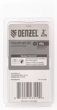 Набор бит, PH2x50, 5 шт. Denzel 7711316 купить в Надыме