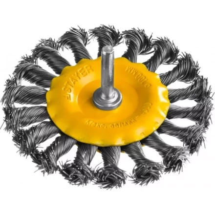 STAYER "PROFESSIONAL". Щетка дисковая для дрели, жгутированная стальная проволока 0,5мм, 100мм 35115-100 купить в Надыме