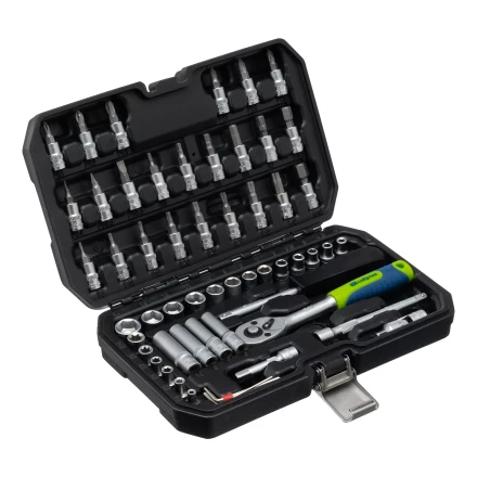 Набор инструментов Сибртех 13399, 1/4", пластиковый кейс 56 предметов купить в Надыме
