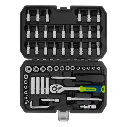Набор инструментов Сибртех 13399, 1/4", пластиковый кейс 56 предметов купить в Надыме