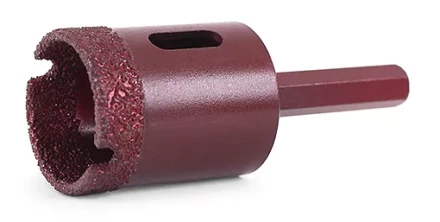 Алмазная коронка MESSER по камню с шестигранным хвостовиком (вакуумное спекание алмазов) 45 мм купить в Надыме