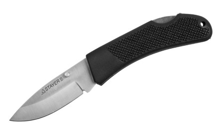 Нож STAYER складной с обрезиненной ручкой, средний 47600-1_z01 купить в Надыме