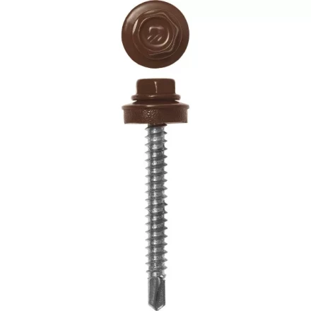 Саморезы ЗУБР окраш., RAL 8017 шокол.-коричн., для крепл. кров. матер. к дерев. обреш., 4.8x60мм, 200шт 4-300315-48-060-8017 купить в Надыме