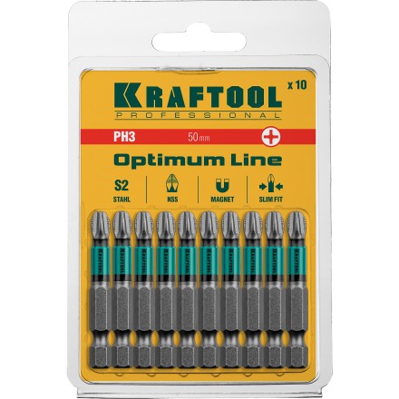 Биты KRAFTOOL OPTIMUM PH 26122-3-50-10 купить в Надыме