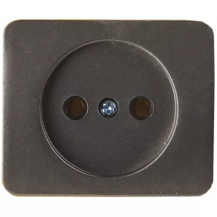 Розетка СВЕТОЗАР "ГАММА" без заземления, одинарная, без вставки и рамки, цвет темно-серый металлик, 16А/~250В SV-54100-DM купить в Надыме