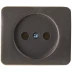 Розетка СВЕТОЗАР "ГАММА" без заземления, одинарная, без вставки и рамки, цвет темно-серый металлик, 16А/~250В SV-54100-DM купить в Надыме