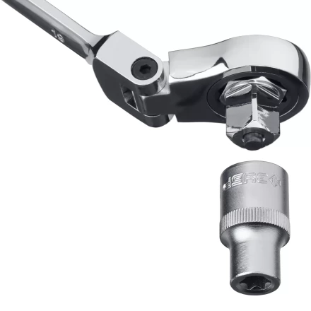 Наборы трещоточных комбинированных ключей шарнирных с адаптерами серия ПРОФЕССИОНАЛ купить в Надыме