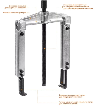 Съемники раздвижные 2-захватные с тонкими захватами серия ПРОФЕССИОНАЛ купить в Надыме