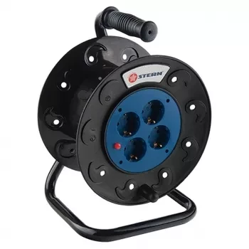 Удлинитель силовой на кабельной катушке, 3*1мм*50м, 4 розетки со шторками, 10A, STERN 95706 купить в Надыме